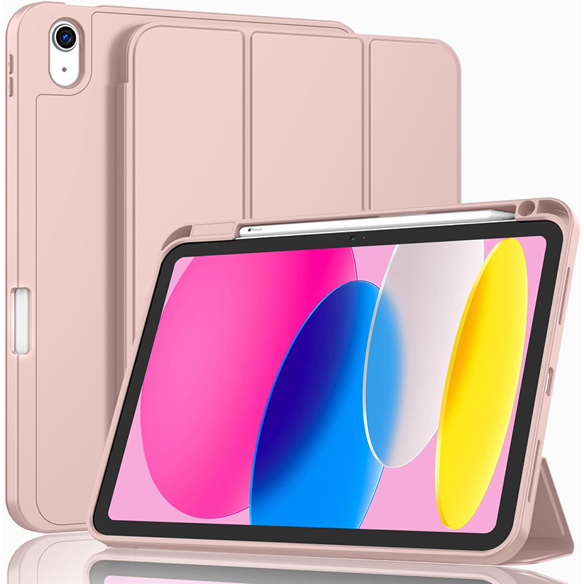 Leather iPad Case for iPad Air 10.5” 2019- Trifold Stand Smart Leather Case with Soft TPU Back,Auto Wake/Sleep